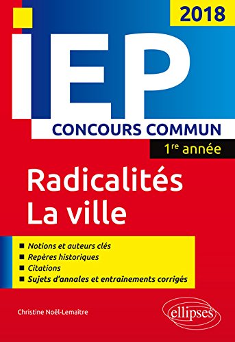 Radicalités, la ville : IEP concours commun 1re année 2018