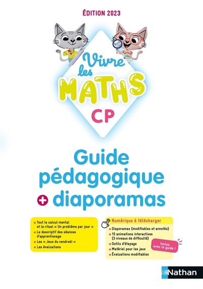 Vivre les maths CP : guide pédagogique + diaporamas