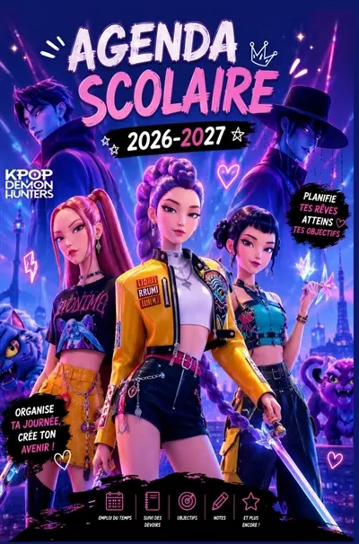 Agenda Scolaire 2026-2027 HUNTR/X : KPop Demon Hunters : Planificateur Hebdomadaire pour Filles et Adolescentes Fans de K-pop - Organisation des Cours,...