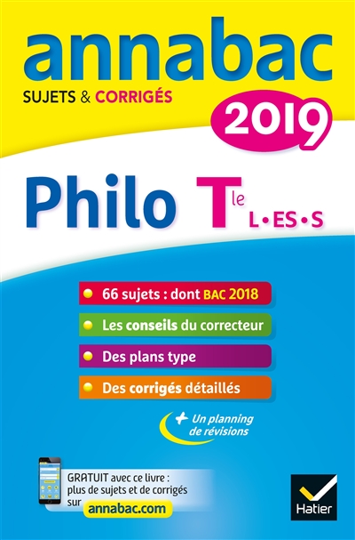 Philo terminale L, ES, S : 2019