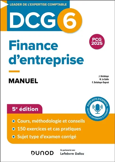 DCG 6, finance d'entreprise : manuel : PCG 2025