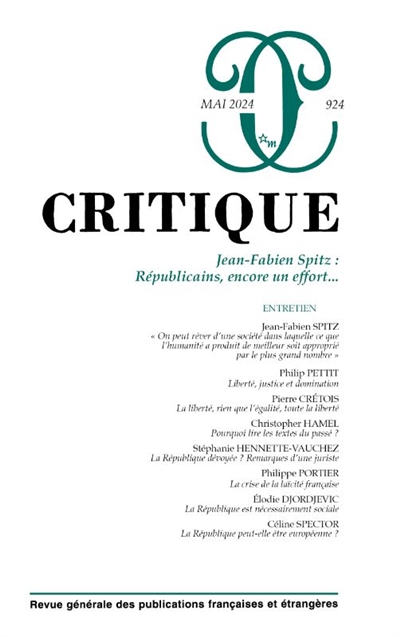Critique, n° 924....
