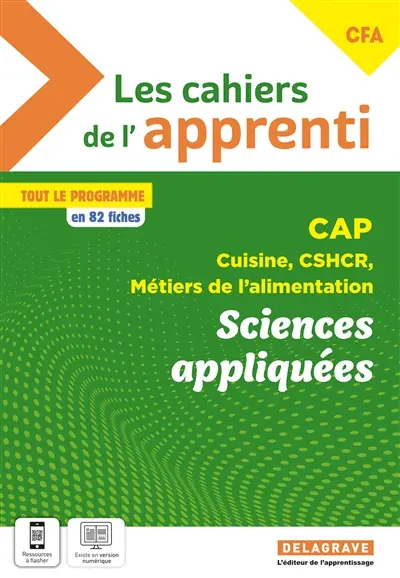 Sciences appliquées, CAP cuisine, CSHCR, métiers de l'alimentation, CFA : tout le programme en 82 fiches