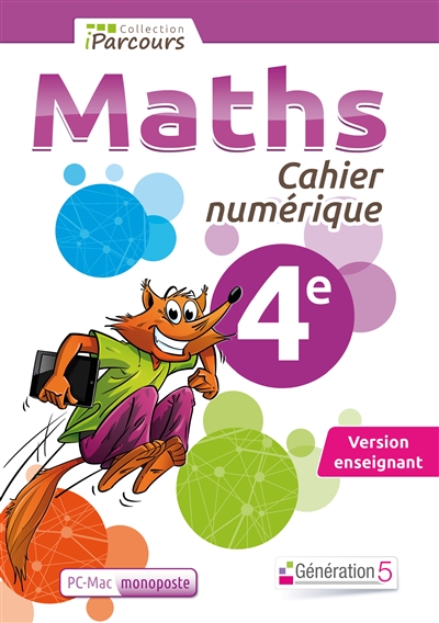 Cahier numérique : maths 4e : version monoposte