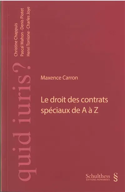 Le droit des contrats spéciaux de A à Z