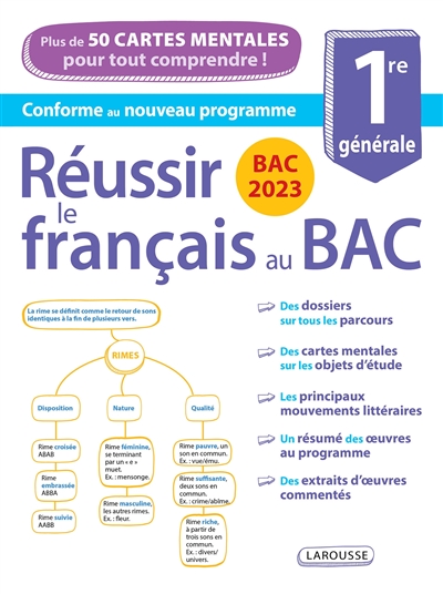 Réussir le français au bac, 1re générale : plus de 50 cartes mentales pour tout comprendre ! : bac 2023