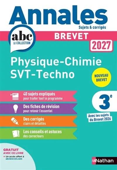 Physique chimie, SVT, techno 3e : nouveau brevet 2027