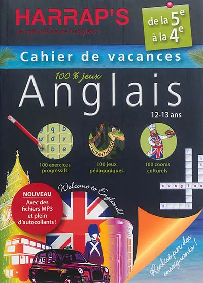 Cahier de vacances anglais Harrap's : de la 5e à la 4e, 12-13 ans