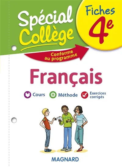 Fiches français 4e : cours, méthode, exercices corrigés : conforme au programme