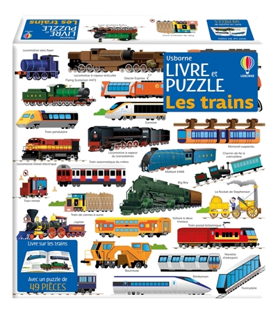 Les trains : Coffret livre et puzzle