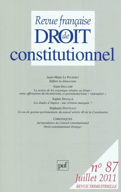 Revue française de droit constitutionnel, n° 87