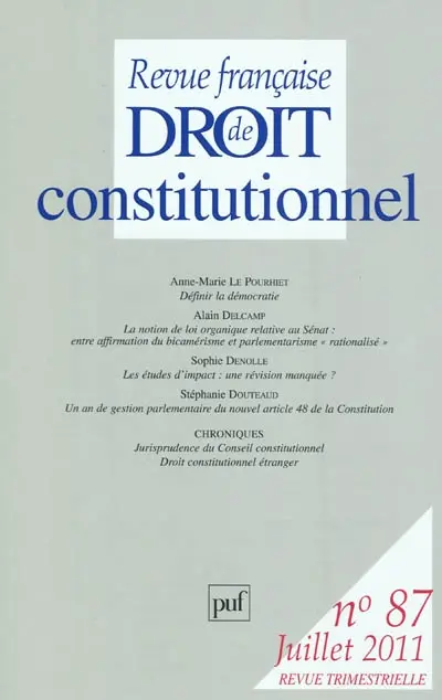 Revue française de droit constitutionnel, n° 87