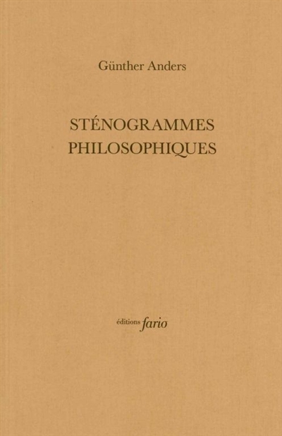 Sténogrammes philosophiques