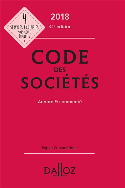 Code des sociétés 2018, annoté & commenté