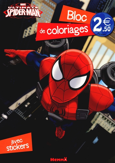 Ultimate Spider-Man : bloc de coloriages avec stickers