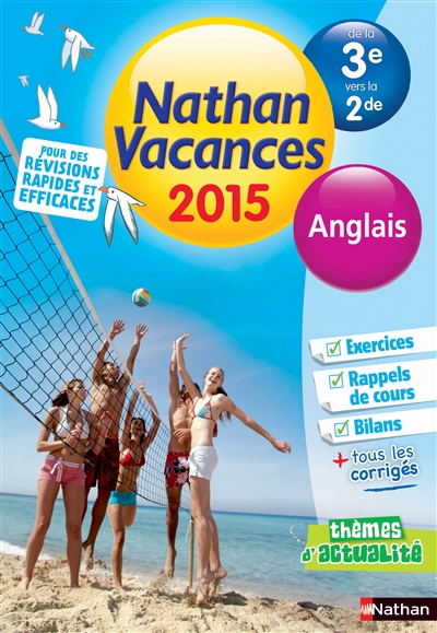 Nathan vacances 2015, de la 3e vers la 2de : anglais