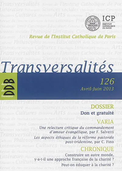 Transversalités, n° 126. Don et gratuité