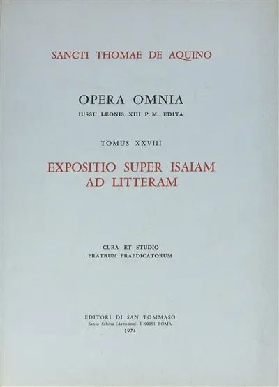 Expositio super lsaiam ad litteram