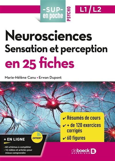 Neurosciences : sensation et perception en 25 fiches : L1, L2