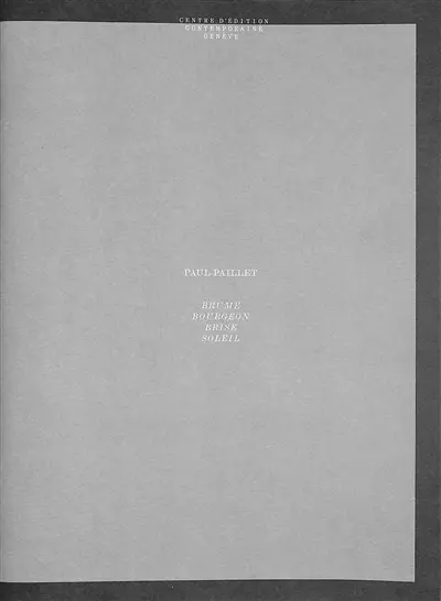 Brume, bourgeon, brise, soleil