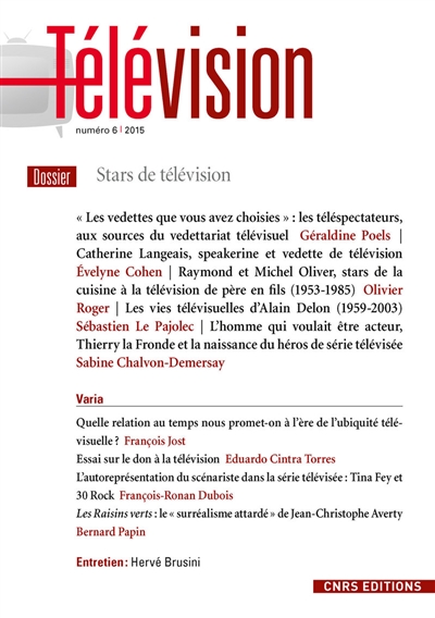 Télévision, n° 6. Stars de télévision