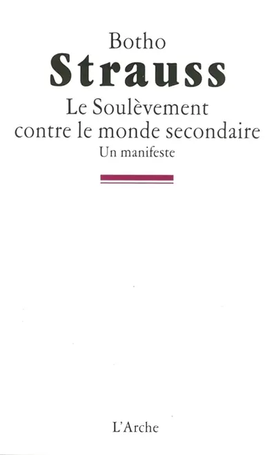 Le soulèvement contre le monde secondaire : un manifeste