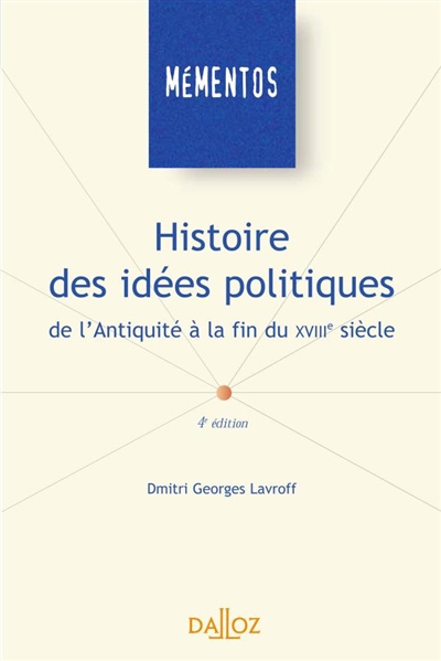 Histoire des idées politiques de l'Antiquité à la fin du XVIIIe siècle