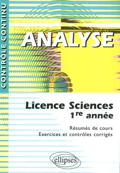 Analyse : licence sciences 1re année