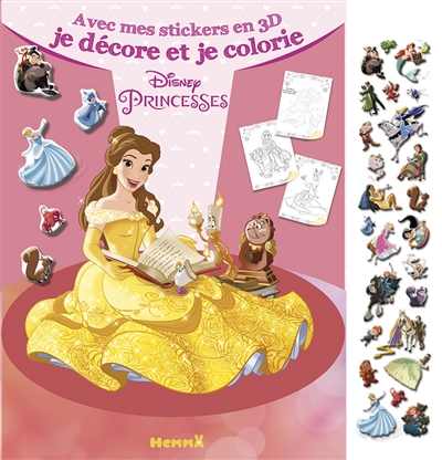 Disney Princesses : avec mes stickers en 3D je décore et je colorie