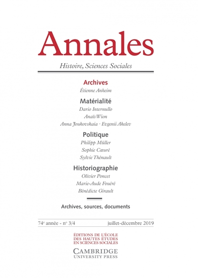 Annales, n° 3-4 (2019). Archives