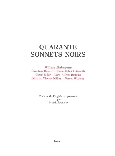 Quarante sonnets noirs