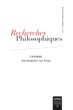 Recherches philosophiques : revue de la Faculté de philosophie de l'Institut catholique de Toulouse, n° 2. Levinas : autrement qu'être