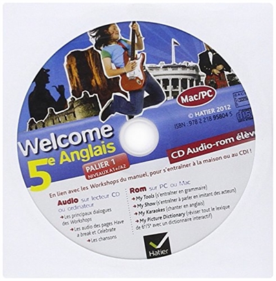 Welcome, anglais 5e : CD audio-ROM élève de remplacement