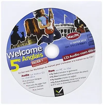 Welcome, anglais 5e : CD audio-ROM élève de remplacement