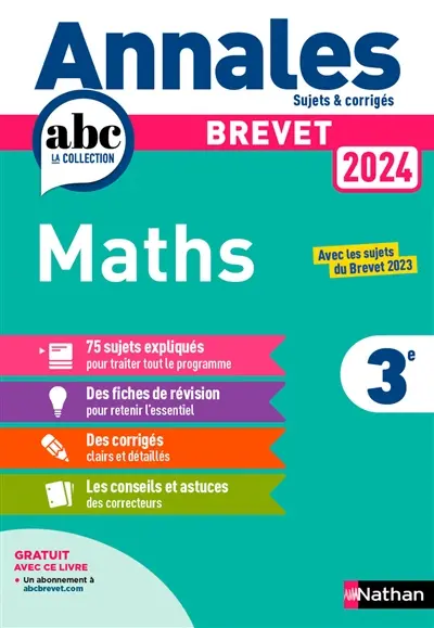 Maths 3e : brevet 2024