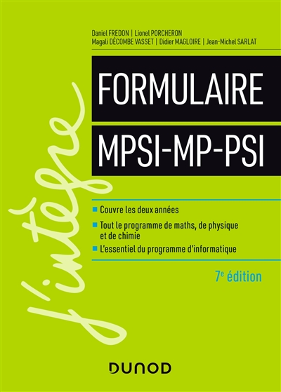 Formulaire MPSI, MP, PSI