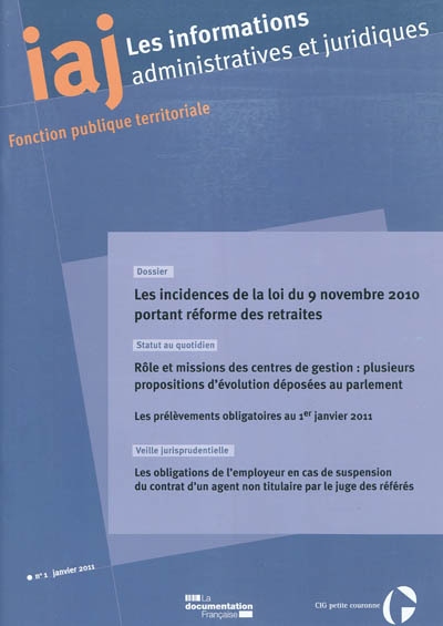 Informations administratives et juridiques, n° 1 (2011)