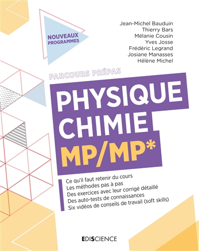 Physique chimie MP, MP* : nouveaux programmes