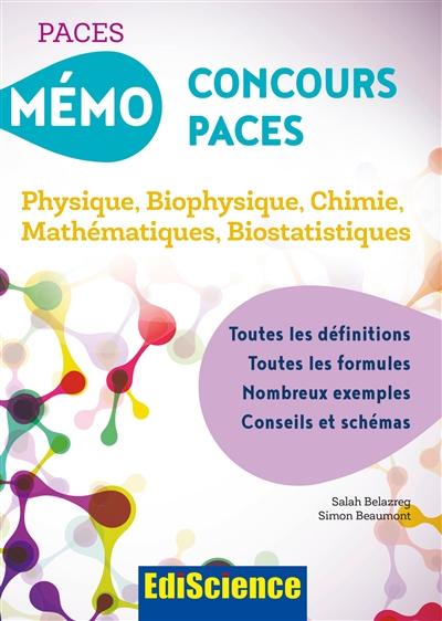 Mémo concours Paces : physique, biophysique, chimie, mathématiques, biostatistiques