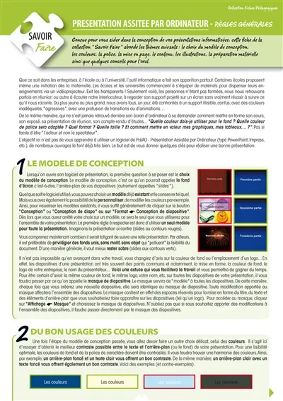 Présentation assistée par ordinateur : règles générales