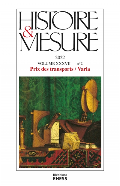 Histoire & mesure, n° 37-2. Prix des transports