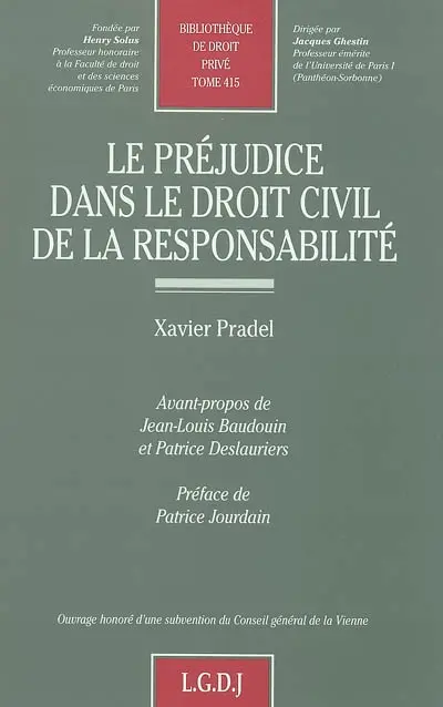 Le préjudice dans le droit civil de la responsabilité