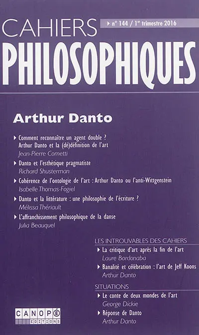 Cahiers philosophiques, n° 144. Arthur Danto