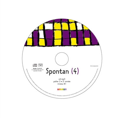 Spontan 4, allemand, palier 2, 2e année, niveau B1 : CD MP3 de remplacement
