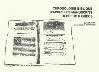 Chronologie biblique d'après les manuscrits hébreux & grecs