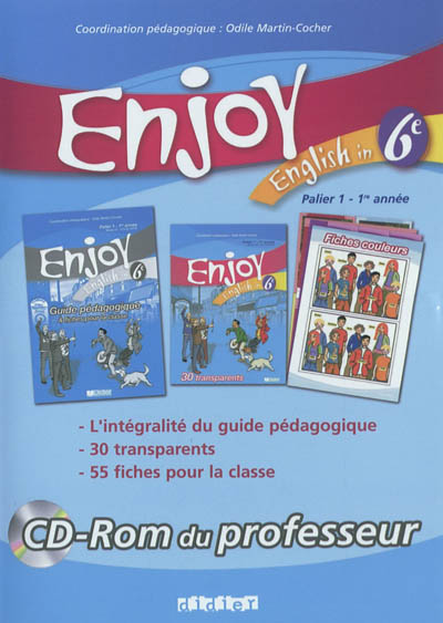 Enjoy English in 6e, palier 1-1re année : CD-ROM du professeur