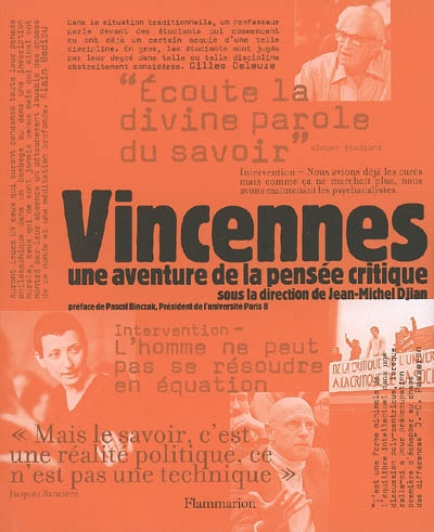 Vincennes, une aventure de la pensée critique