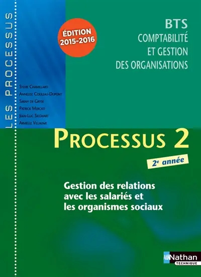 Processus 2 : gestion des relations avec les salariés et les organismes sociaux : BTS CGO 2e année