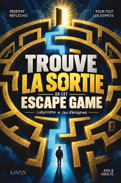 Trouve la sortie de cet Escape Game : 150 énigmes pour ados futés et adultes : Résous-les, trace le labyrinthe et échappe-toi