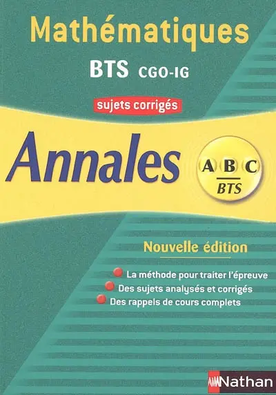 Mathématiques BTS : comptabilité et gestion des organisation, informatique de gestion